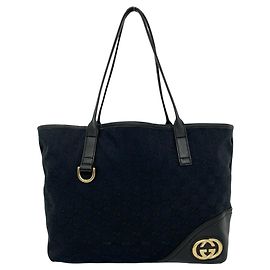 Borsa Tote Gucci New Brit con logo GG Nero
