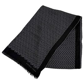 Hermès HERMES Cashmere and Silk Blend Stole Brown Black