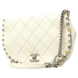 Chanel Matelassé Shoulder Bag White