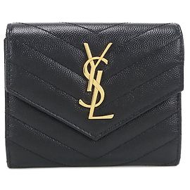 Autre Marque Cartera tri-fold Saint Laurent negra Negro
