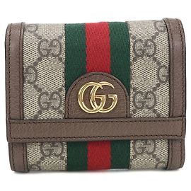 Carteira GUCCI Ophidia Tri-fold Bege