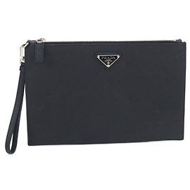 Pochette Prada en cuir Saffiano Noir