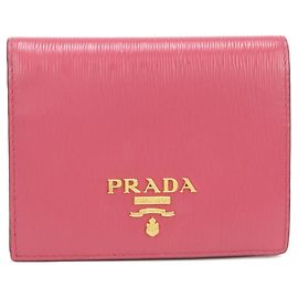 Portefeuille Bi-fold Prada Rose en Cuir 1MV204 Rose