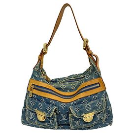 Borsa a tracolla Louis Vuitton Monogram Denim Baggy PM Blu