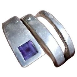 Anello Gucci in argento a spirale con pietra viola Argento Porpora