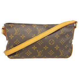 Louis Vuitton Monogram Trotteur Shoulder Bag Brown
