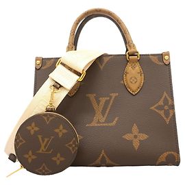 Borsa Louis Vuitton Monogram Giant Reverse OnTheGo PM Marrone