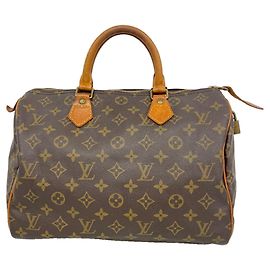 Louis Vuitton Monogram Speedy 30 Handbag Brown