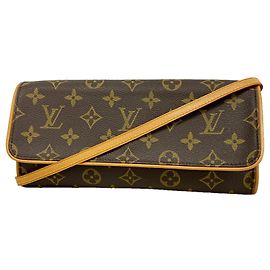 Louis Vuitton Monogram Pochette Twin GM Shoulder Bag Brown