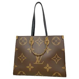 Sac cabas Louis Vuitton Monogram Giant Reverse OnTheGo GM Marron