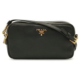 Borsa a tracolla Prada in pelle nera Nero
