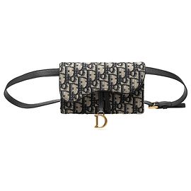 Autre Marque Dior Saddle Gürteltasche aus blauer Oblique Canvas Blau Marineblau