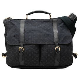 Louis Vuitton Blue Monogram Mini Lin Denise Blue Navy blue