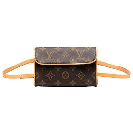Louis Vuitton Brown Monogram Pochette Florentine Castaño