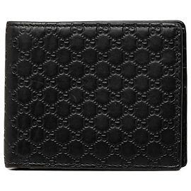 Gucci Black Microguccissima Bifold Geldbörse Schwarz