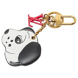 Louis Vuitton White Sun Yitian Printed Leather Animogram Dalmatian Bag Charm and Key Holder White
