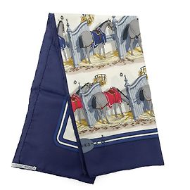 Pañuelo de seda Hermès White Ecuries 90 Blanco Crudo