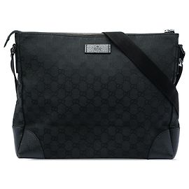 Gucci Black GG Canvas Joy Messenger Bag Black