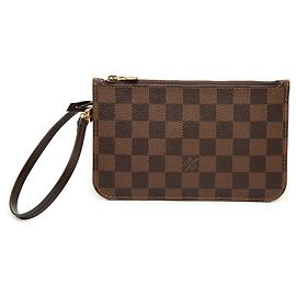 Louis Vuitton Brown Damier Ebene Neverfull MM Pouch Brown