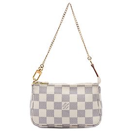 Louis Vuitton White Damier Azur Mini Pochette Accessoires White