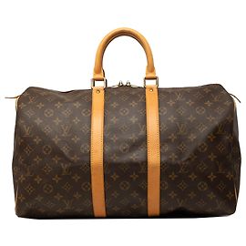 Louis Vuitton Brown Monogram Keepall 45 Marron