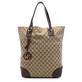 Borsa Tote Gucci Beige Large GG Canvas GG Charm Beige