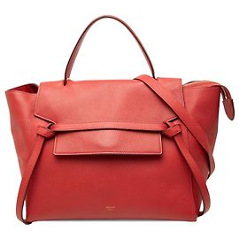 Céline Celine Mini Gürteltasche aus narbigem Kalbsleder Rot Rot
