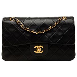 Chanel Black Small Classic Lambskin Double Flap Noir
