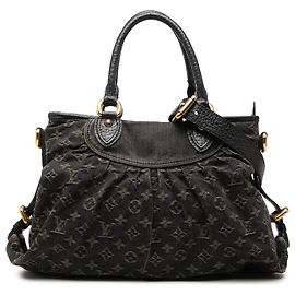 Louis Vuitton Black Monogram Denim Neo Cabby MM Black
