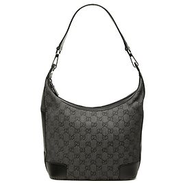 Gucci GG Denim Schultertasche Schwarz Schwarz