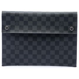 Louis Vuitton Black Damier Graphite Alpha Pochette GM Nero