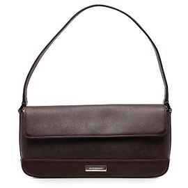 Borsa a tracolla con patta in pelle marrone Burberry Marrone Marrone scuro