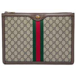 Clutch Gucci Bege GG Supreme Web Ophidia Bege