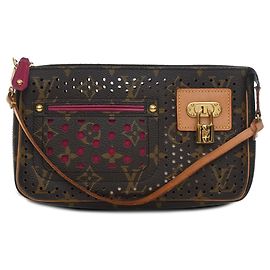 Louis Vuitton Brown Monogram Perforated Pochette Accessoires Marrom