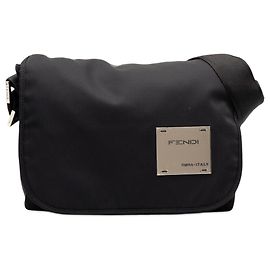Borsa a tracolla Fendi in cotone nero Nero