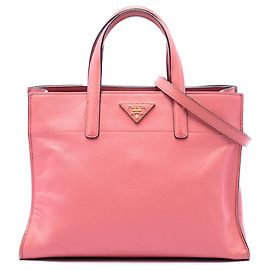 Sacola Prada Pink Saffiano Soft Triple Pocket Rosa
