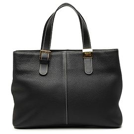 Sac Tote Burberry en cuir noir Noir