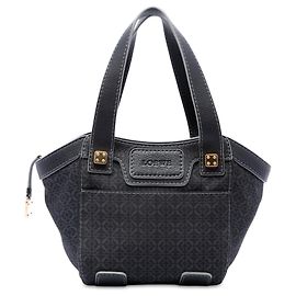Tote bag LOEWE in tela Anagram nera Nero