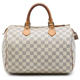 Louis Vuitton White Damier Azur Speedy 30 Weiß