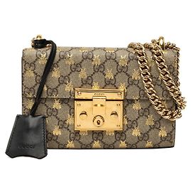 Gucci Padlock Chain Shoulder Bag Beige