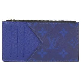 Louis Vuitton Taiga Rama Coin Card Holder Blue