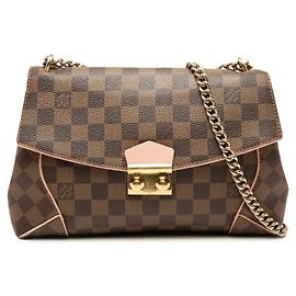 Louis Vuitton Damier Caïssa Clutch Chain Shoulder Bag Braun Pink