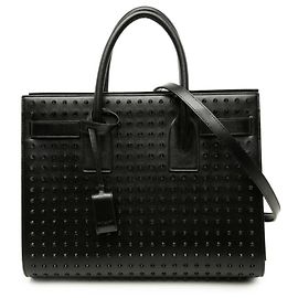 Autre Marque Saint Laurent Sac de Jour Studded Handbag Black