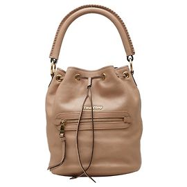 Sac à main Miu Miu en cuir rose beige Beige