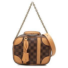 Louis Vuitton Damier Valisette Souple BB Handbag Brown Beige