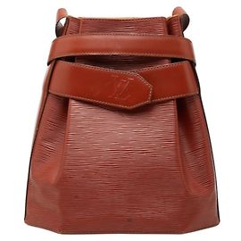 Borsa a tracolla Louis Vuitton Epi Depaule GM Marrone