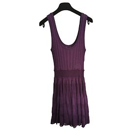 Vestido de verão em malha roxa Alaïa Roxo