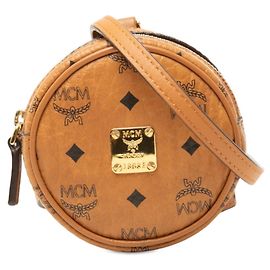 MCM Visetos runde Handtasche Pouch Braun