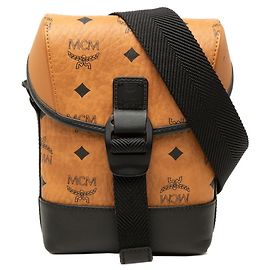 Bolso bandolera MCM Visetos Castaño Negro