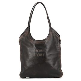 Saco Tote Miu Miu em couro Nappa Ivy Outro